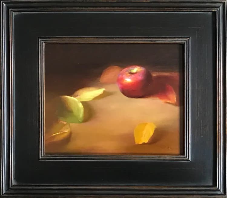 Autumn's Embrace: A Still Life of Apples and Leaves