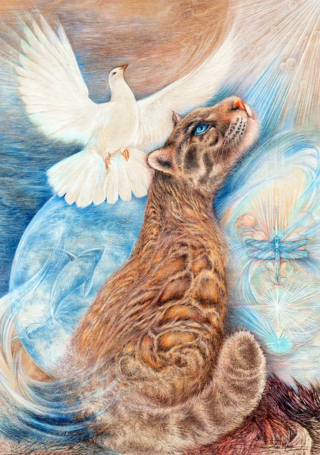 Whispers of Nature: The Harmony of Tiger, Dove, and Dreams