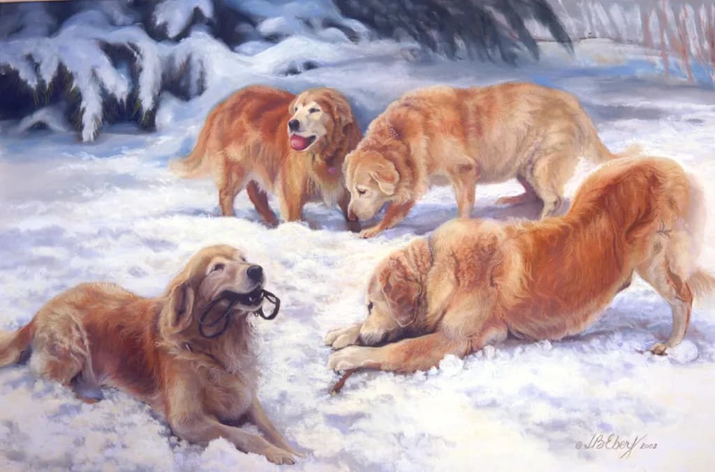 “Goldens in the Snow” Who’s Got the Ball?