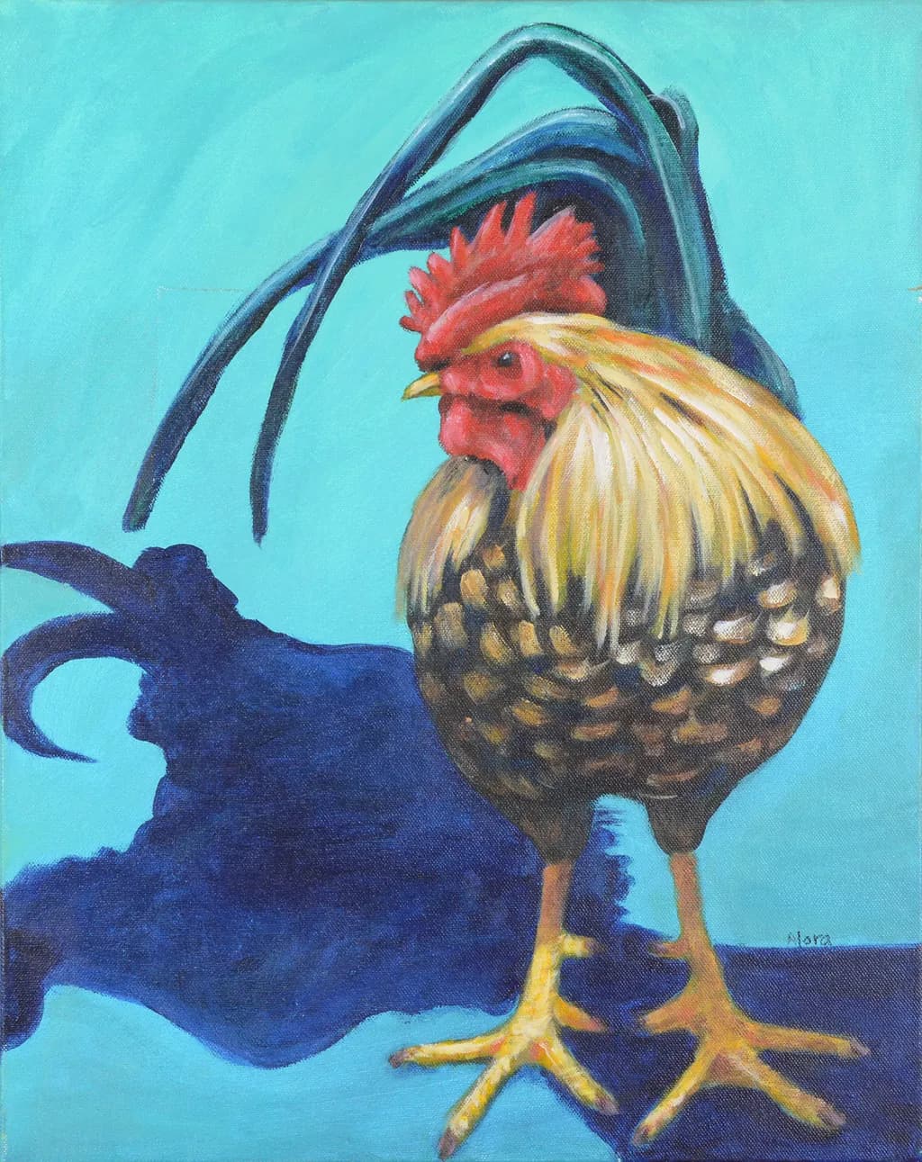 Vibrant Rooster: A Colorful Portrait of Farm Life
