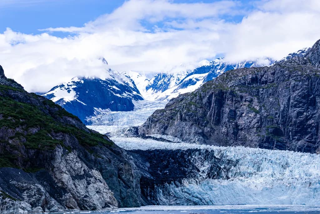 S. Alaskan Glacier Winding Through the Mountain Valleys