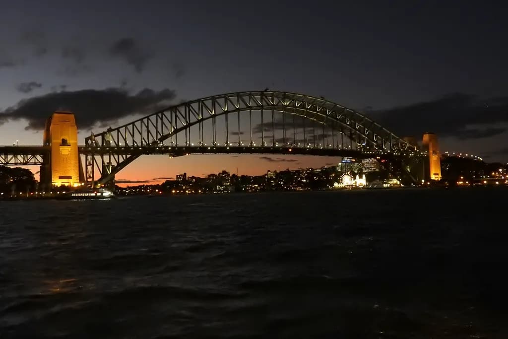4. Sydney Harbour Bridge At Night Australia Cityscape Photography Print