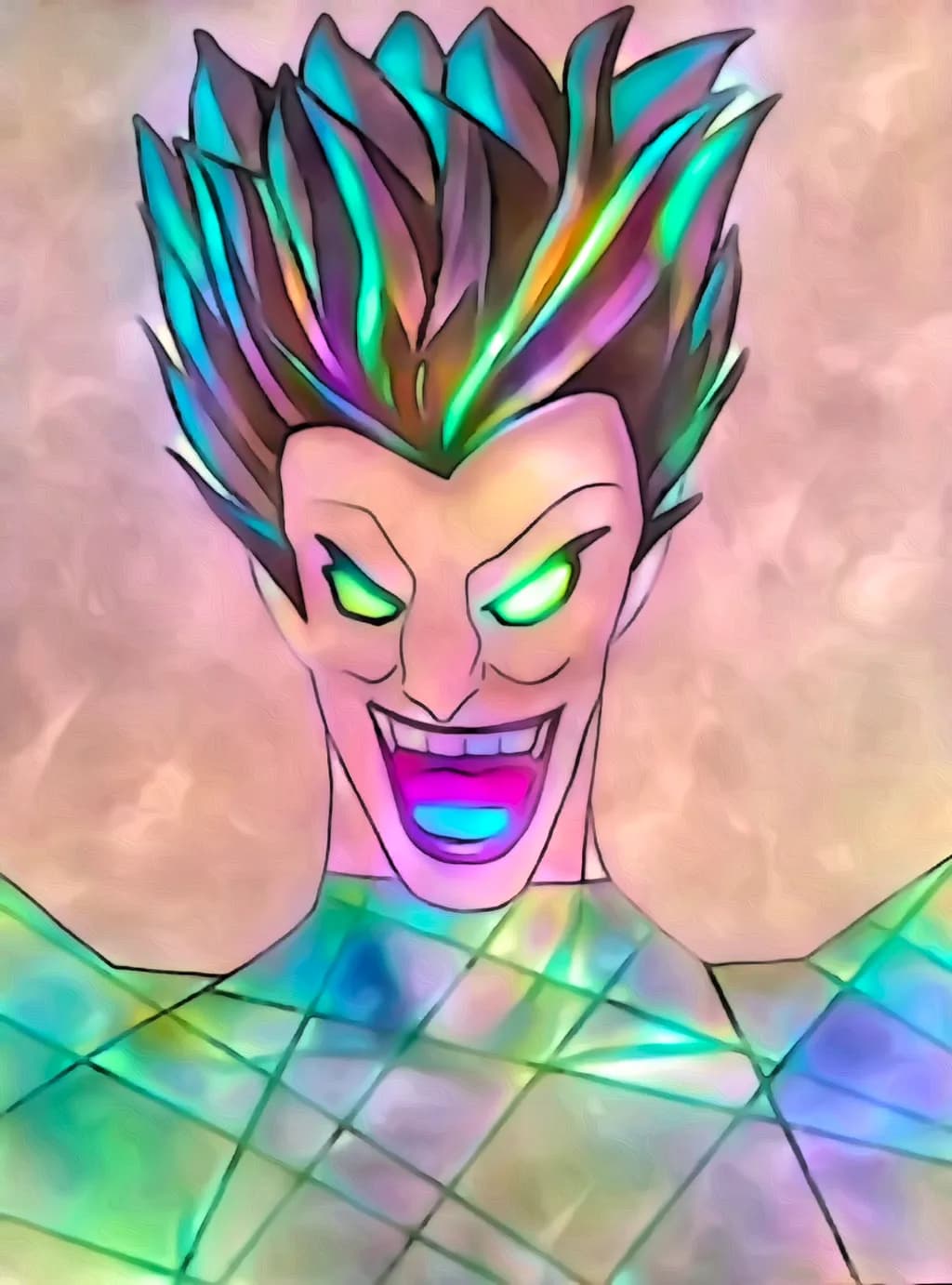 Vibrant Visage: The Colorful Chaos of a Mischievous Spirit