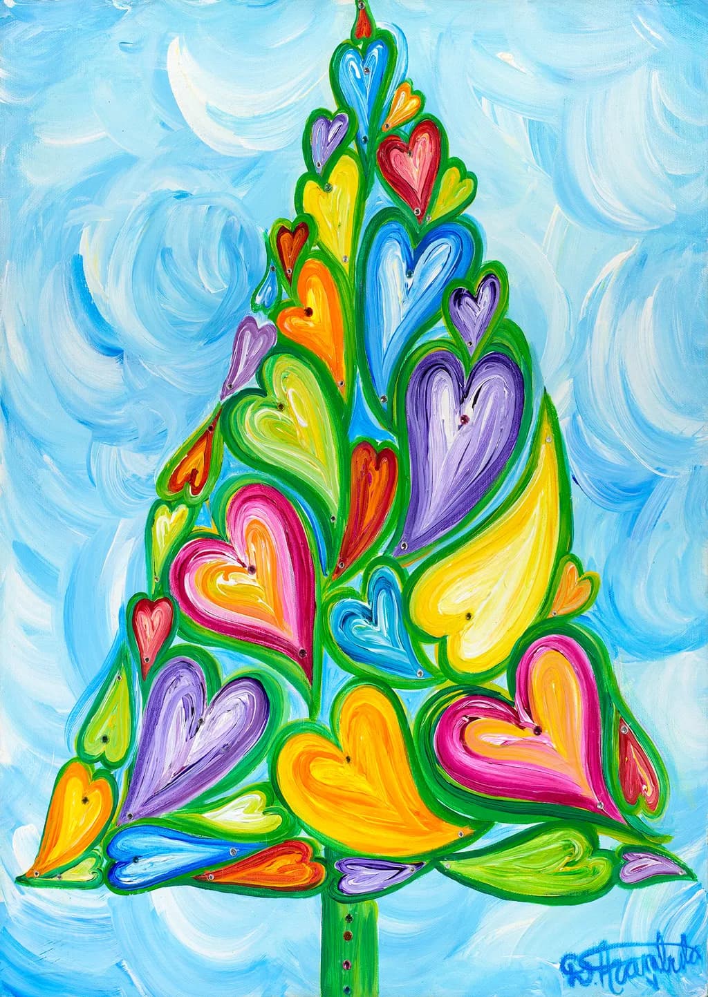 Whimsical Heart Tree: A Colorful Celebration of Joy and Love
