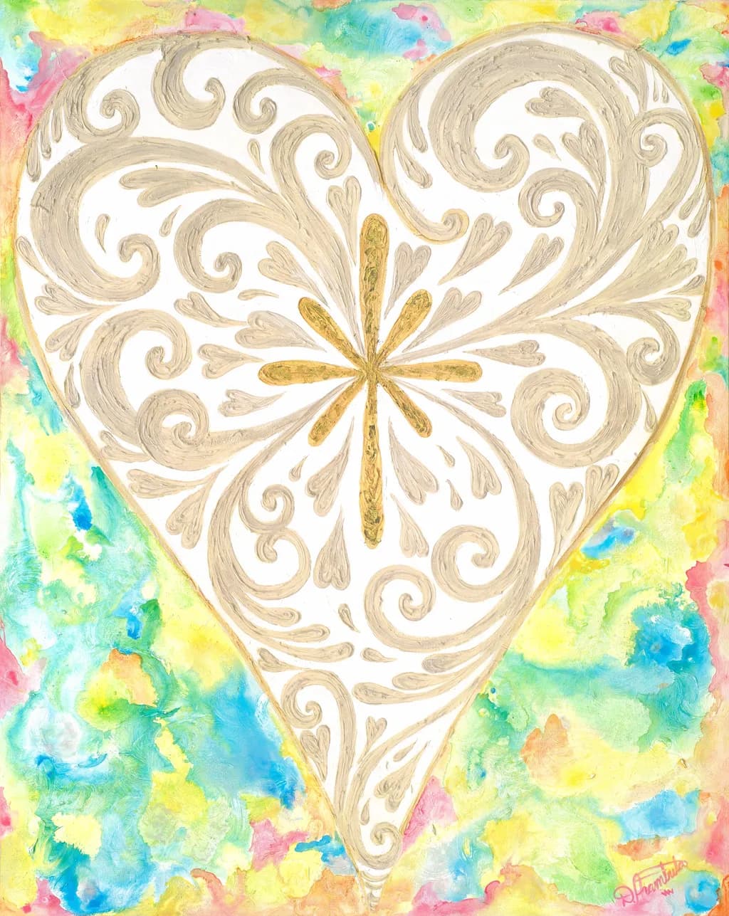 Whimsical Heart: A Dance of Colorful Swirls and Abstract Elegance