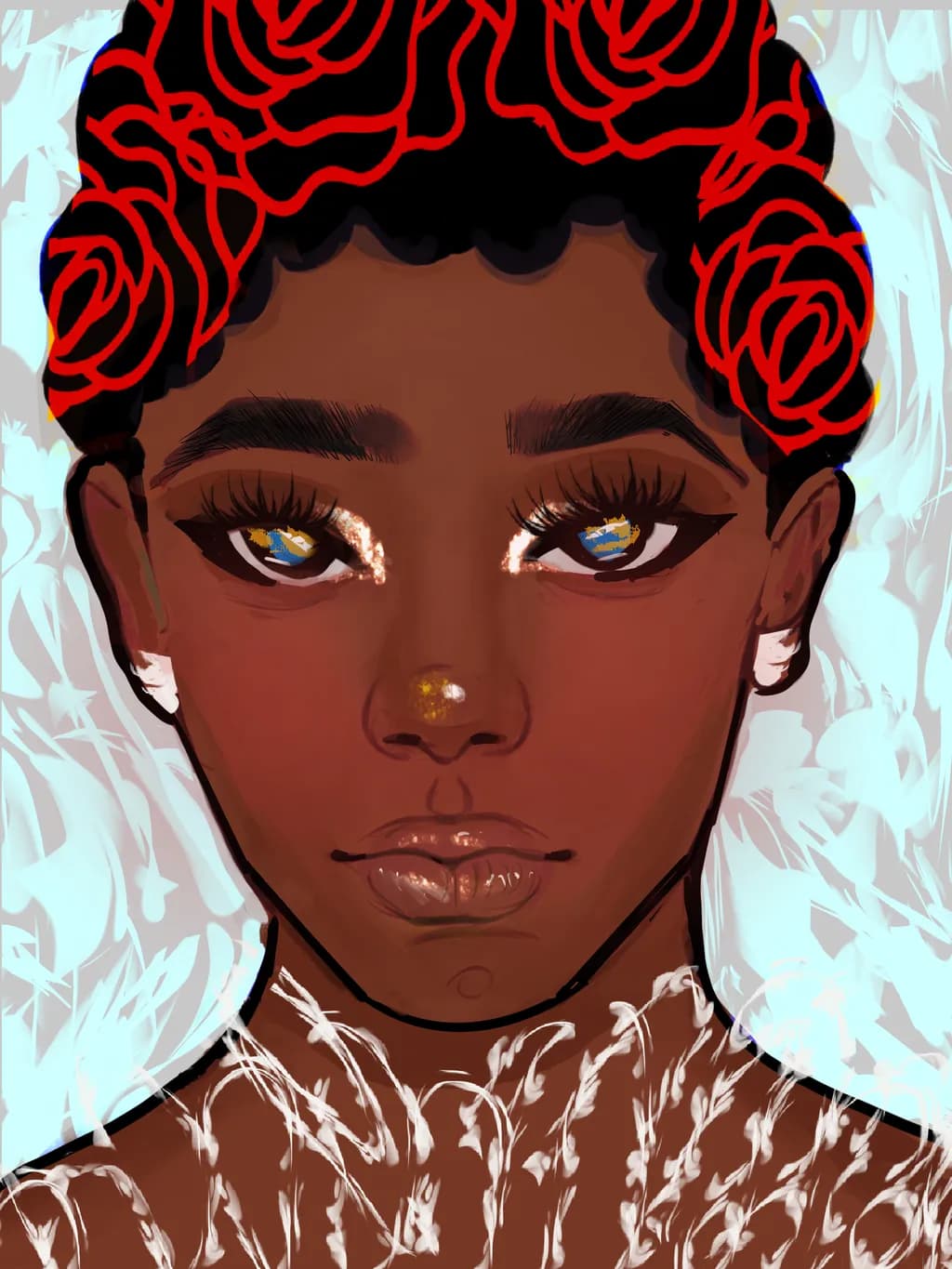 Ethereal Beauty: A Portrait of Grace with Floral Elegance