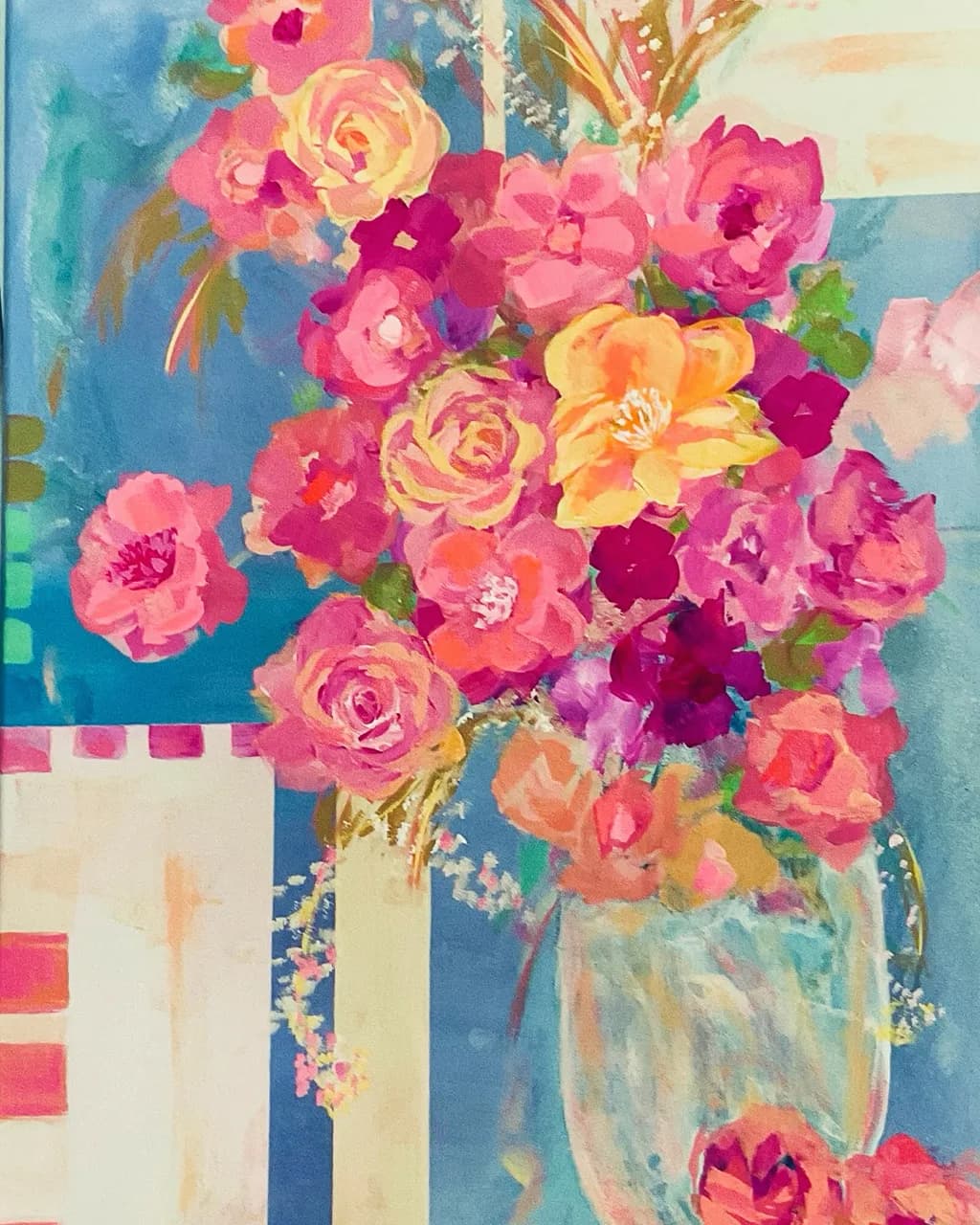 Vibrant Floral Symphony: A Colorful Celebration of Nature's Beauty in Art