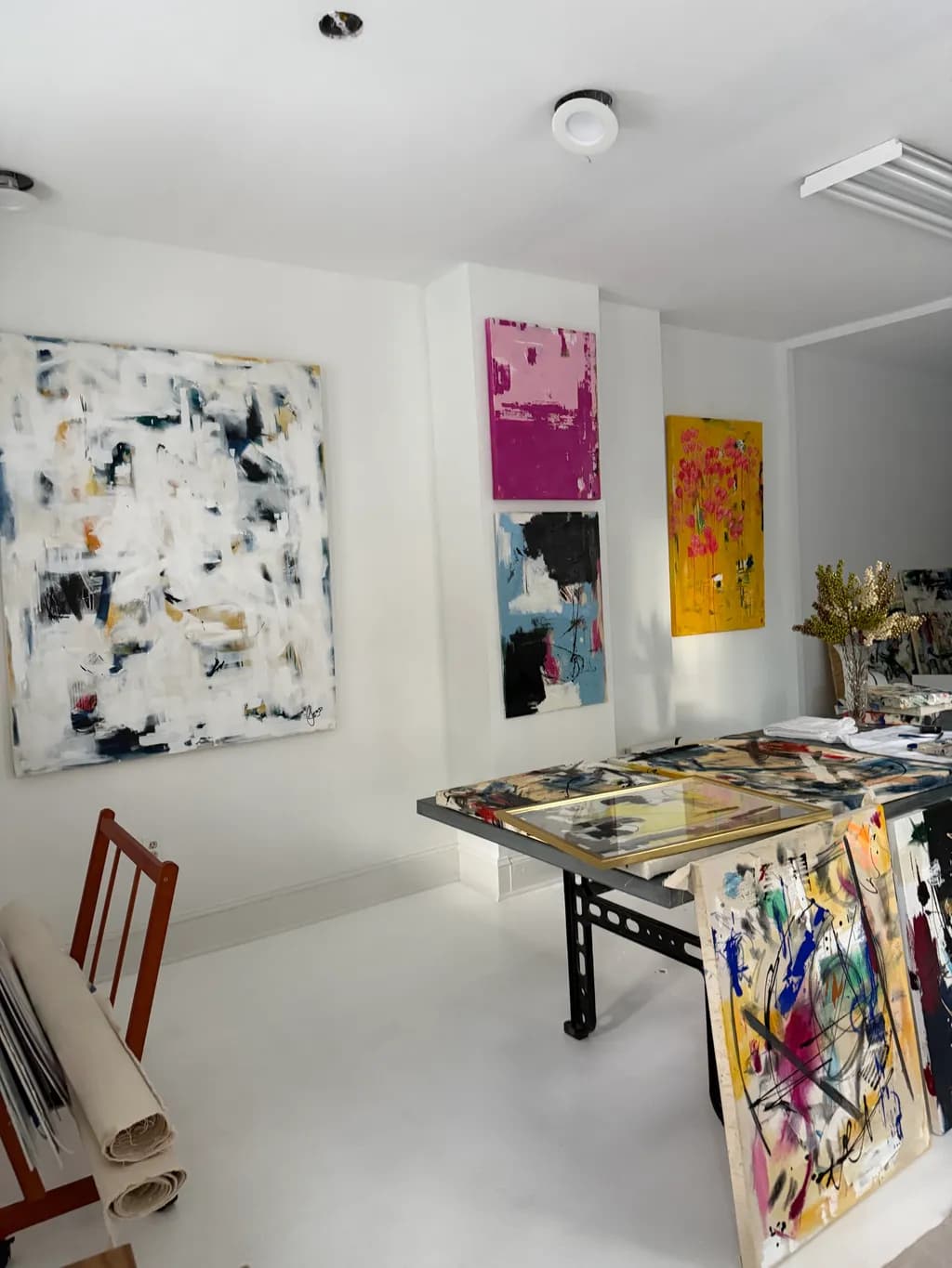 Vibrant Expressions: A Journey Through Color and Form in an Artistic Studio Space