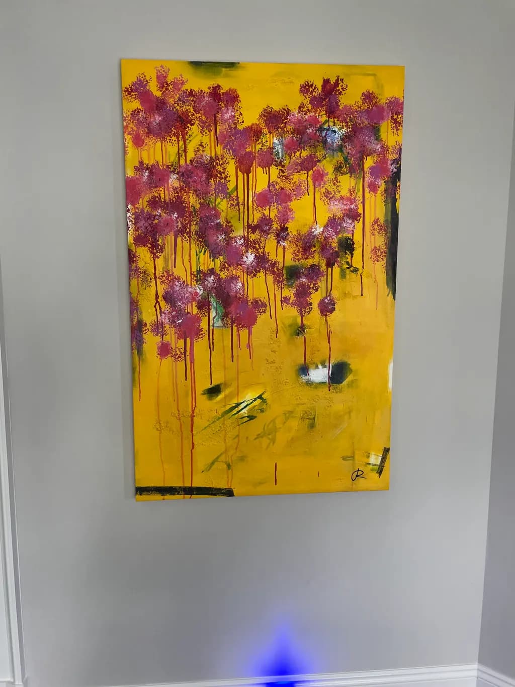 Vibrant Blossoms: A Dance of Pink and Yellow in Abstract Harmony