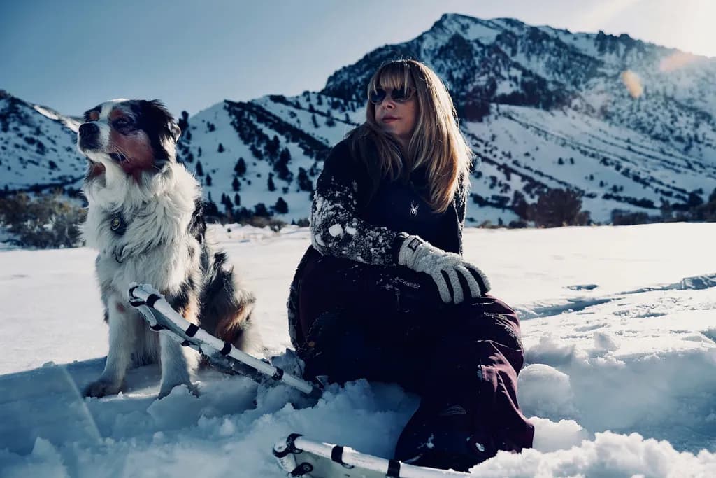Winter Whispers: A Serene Moment with Maverick in the Sierra Snowscape
