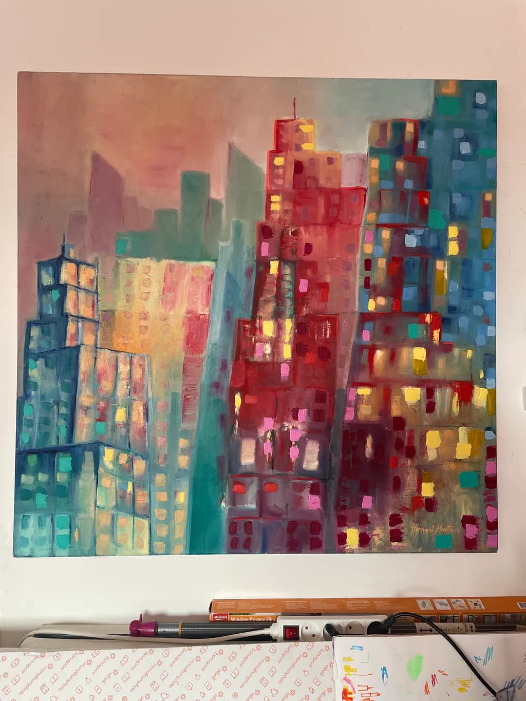 Urban Symphony: A Vibrant Cityscape at Dusk