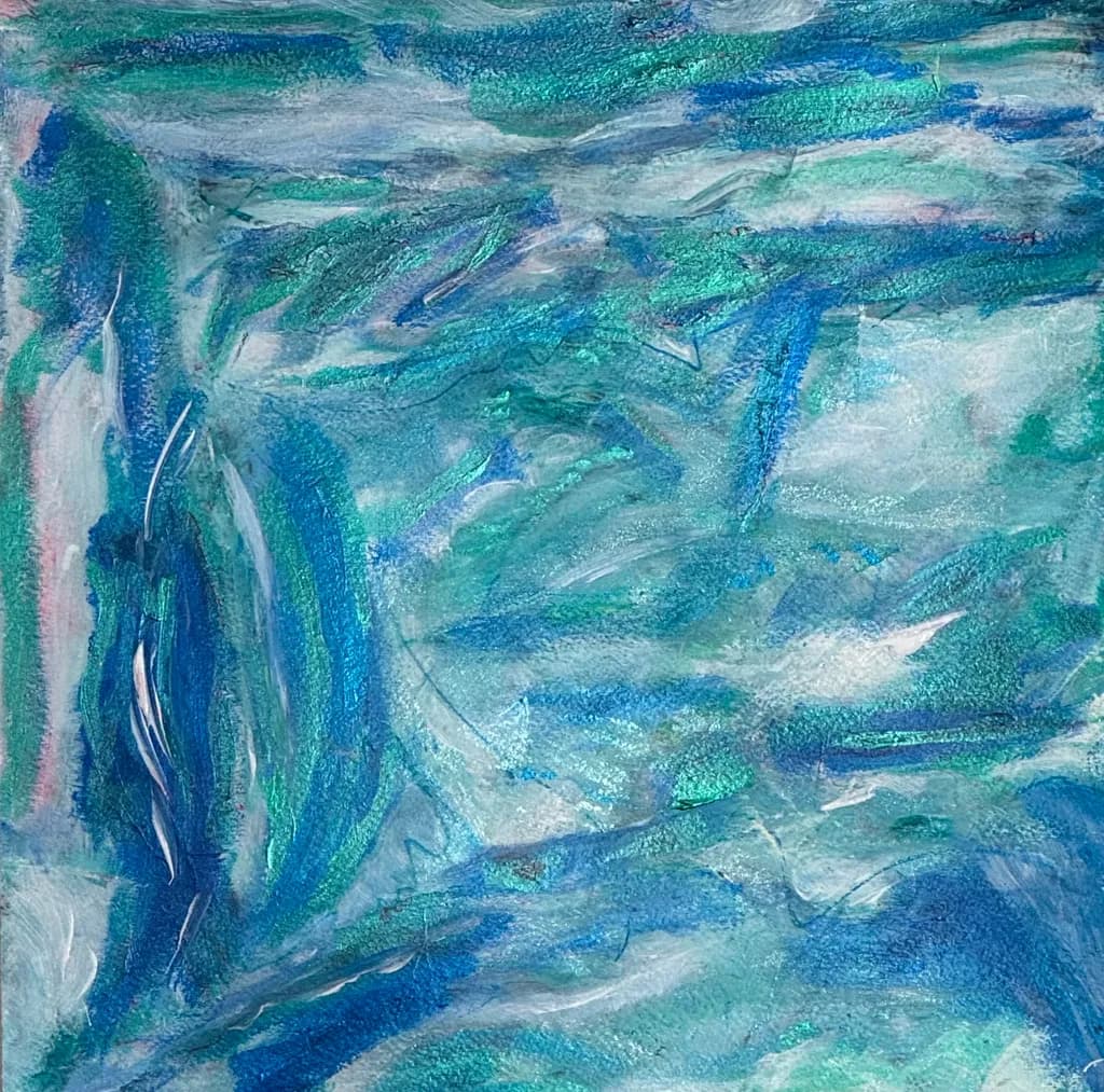 Whispers of the Vermont Waters: A Serene Dance of Blues and Greens in Acrylics
