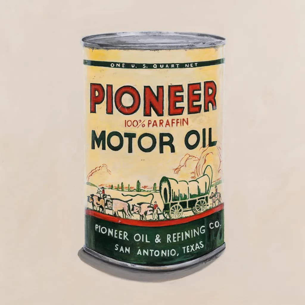 Vintage Pioneer Motor Oil Can: A Nostalgic Tribute to Classic Americana