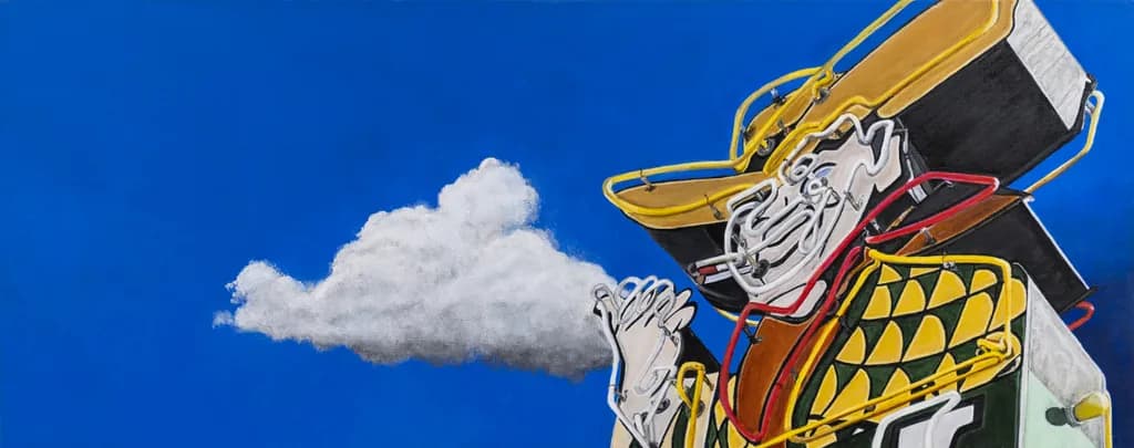 Whimsical Dreams: A Colorful Encounter with Cloud and Character