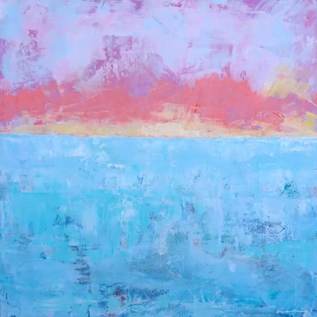 Serenity at Dusk: A Dreamy Seascape in Pastel Hues