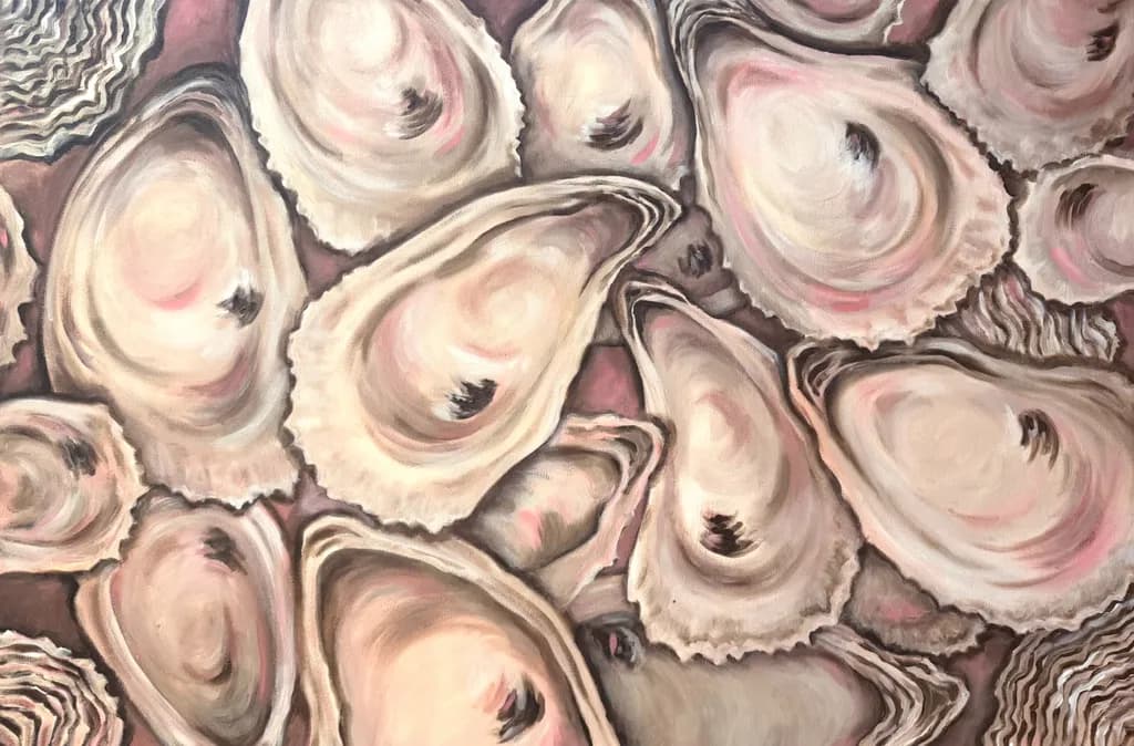 Whimsical Shells: A Playful Dance of Oysters in Nature's Palette