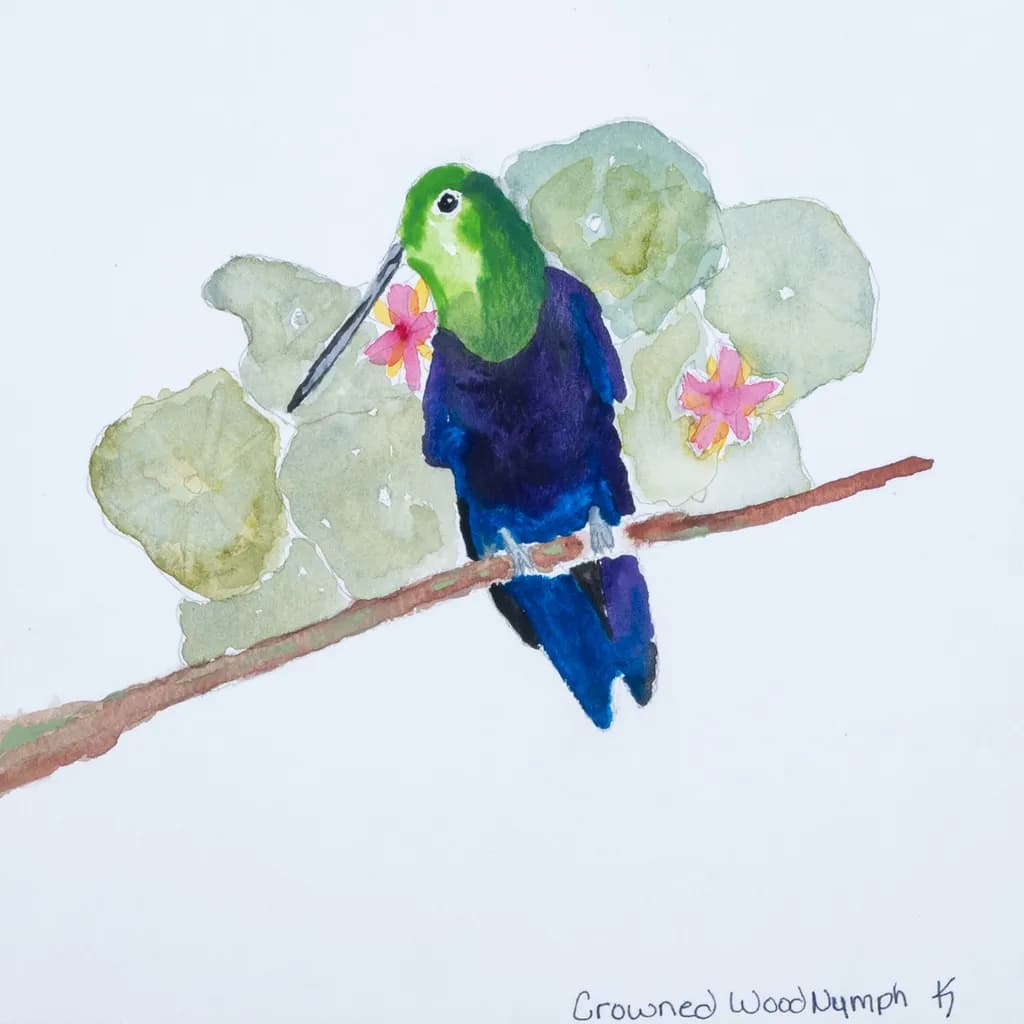Vibrant Crowned Woodnymph Artwork – Nature-Inspired Decor