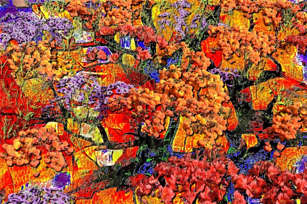 Vibrant Whispers: An Abstract Floral Symphony in Color and Texture