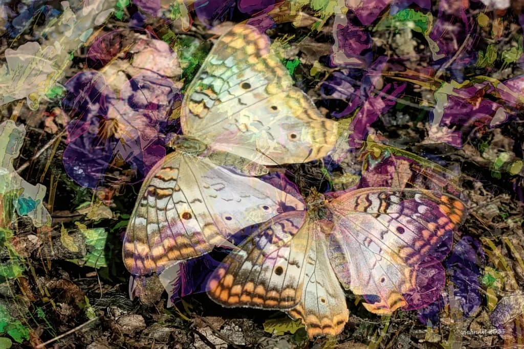 Whispers of Color: A Dance of Butterflies Among Blossoms