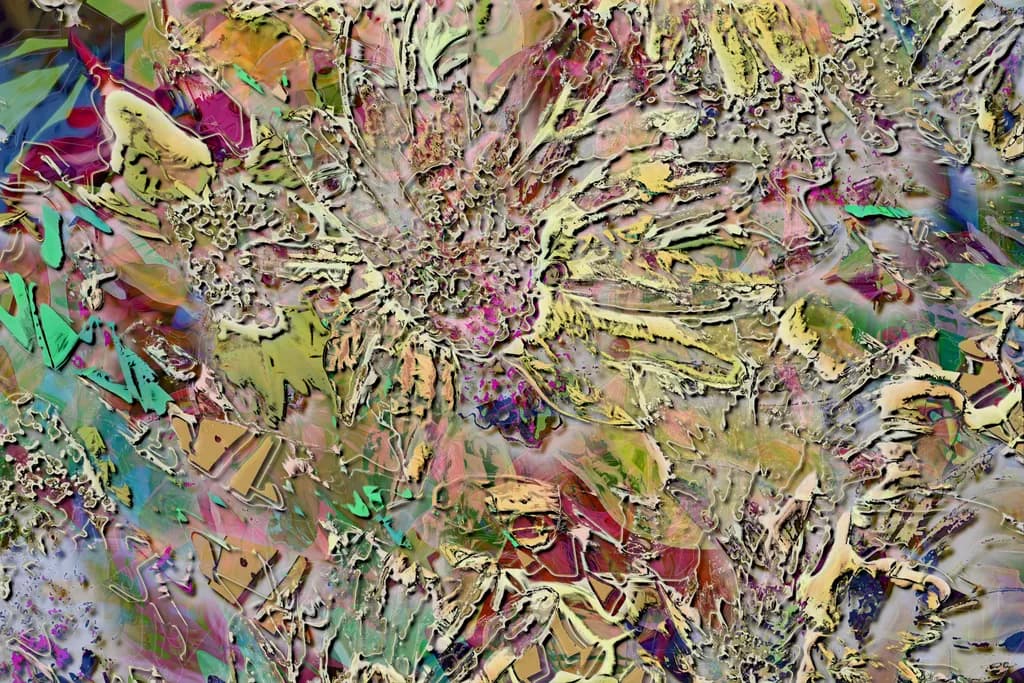 Whimsical Chaos: A Colorful Dance of Abstract Florals