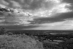 Monochrome Hillside Cloudscape