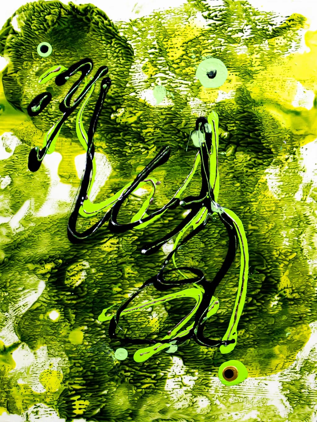 Whimsical Green Symphony: A Playful Dance of Texture and Contrast