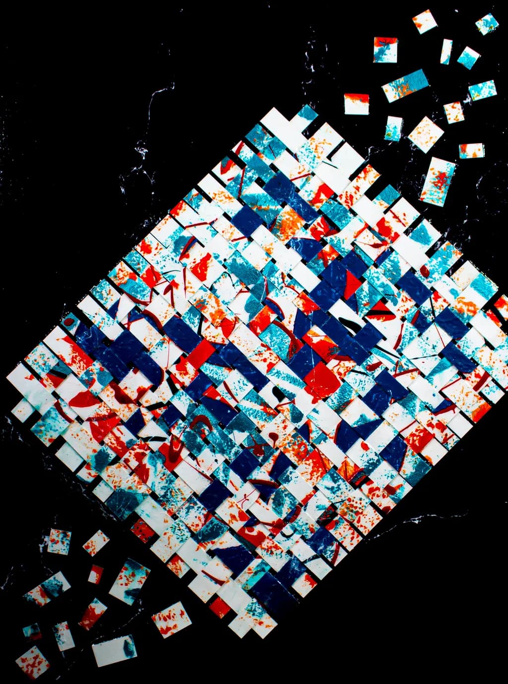 Colorful Chaos: A Playful Dance of Geometric Patterns on Black Canvas