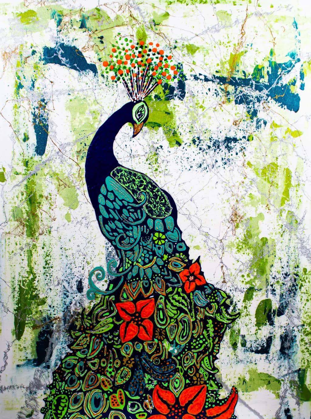 Whimsical Peacock: A Colorful Dance of Nature's Elegance