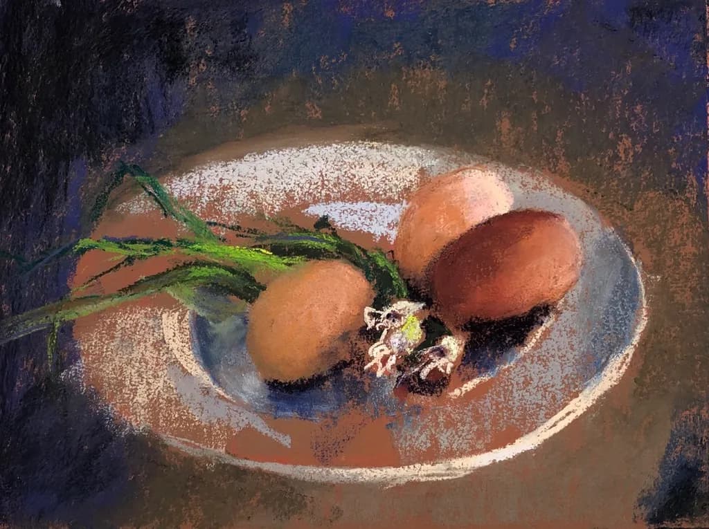 Three Eggs with Greenery