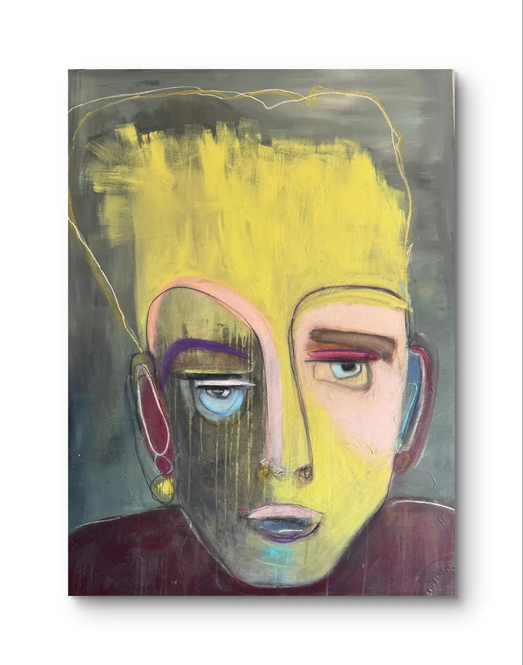 Vibrant Duality: A Contemporary Exploration of Identity and Emotion