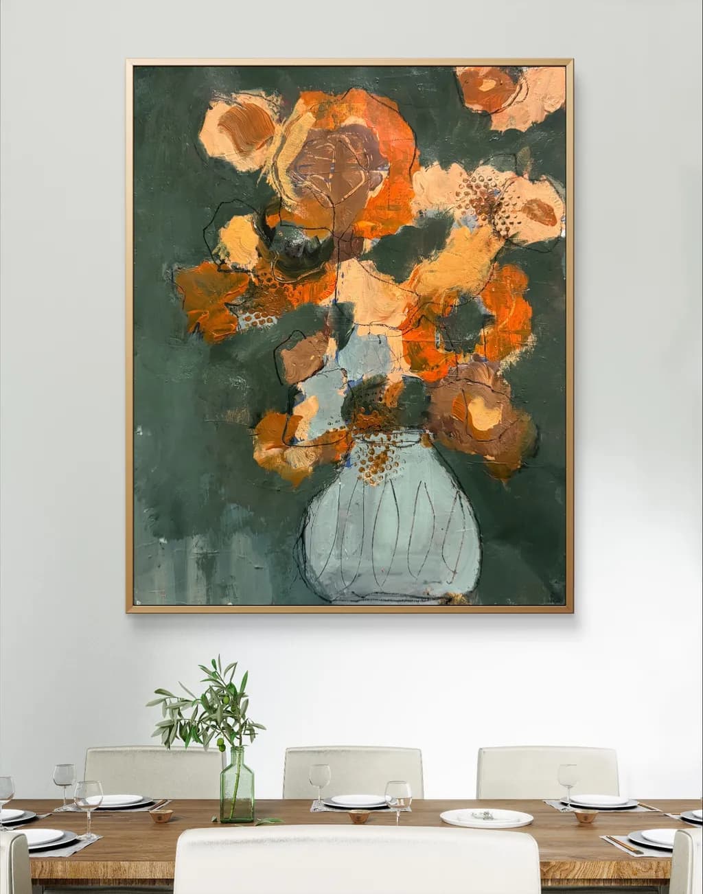 Vibrant Whispers: An Abstract Floral Symphony in Earthy Hues
