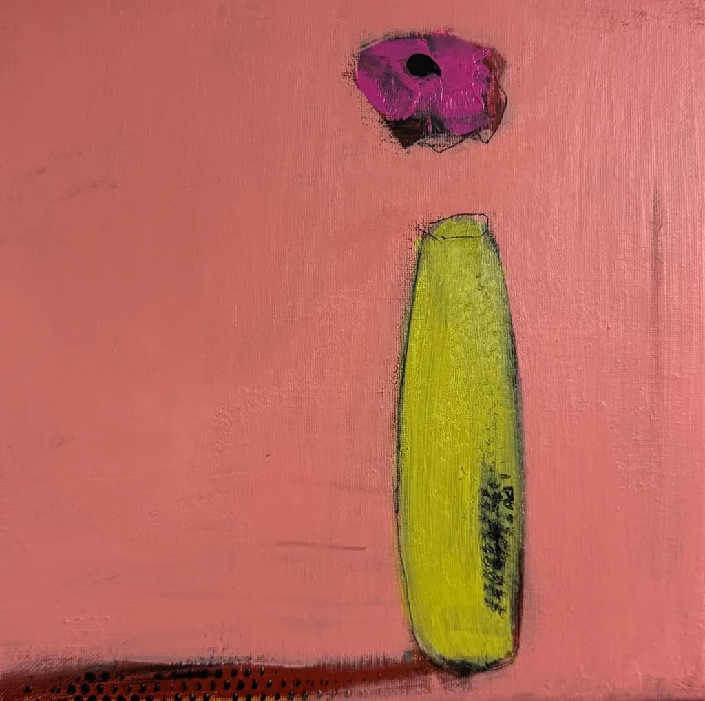 Vibrant Harmony: A Playful Dance of Color and Form in Abstract Floral Art