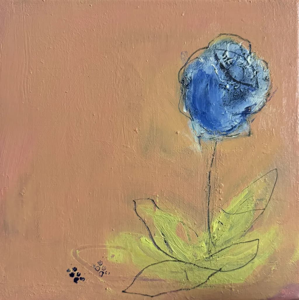 Whispers of Blue: An Abstract Floral Journey in Nature's Palette