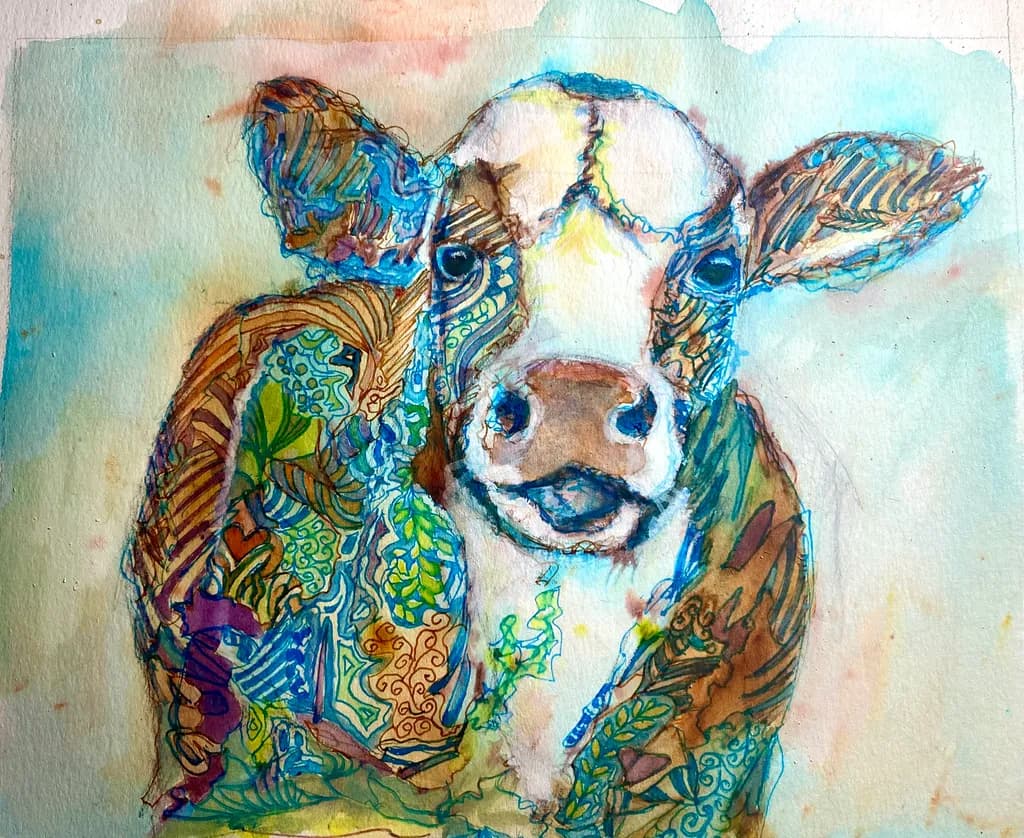 Whimsical Cow: A Colorful Fusion of Nature and Artistry