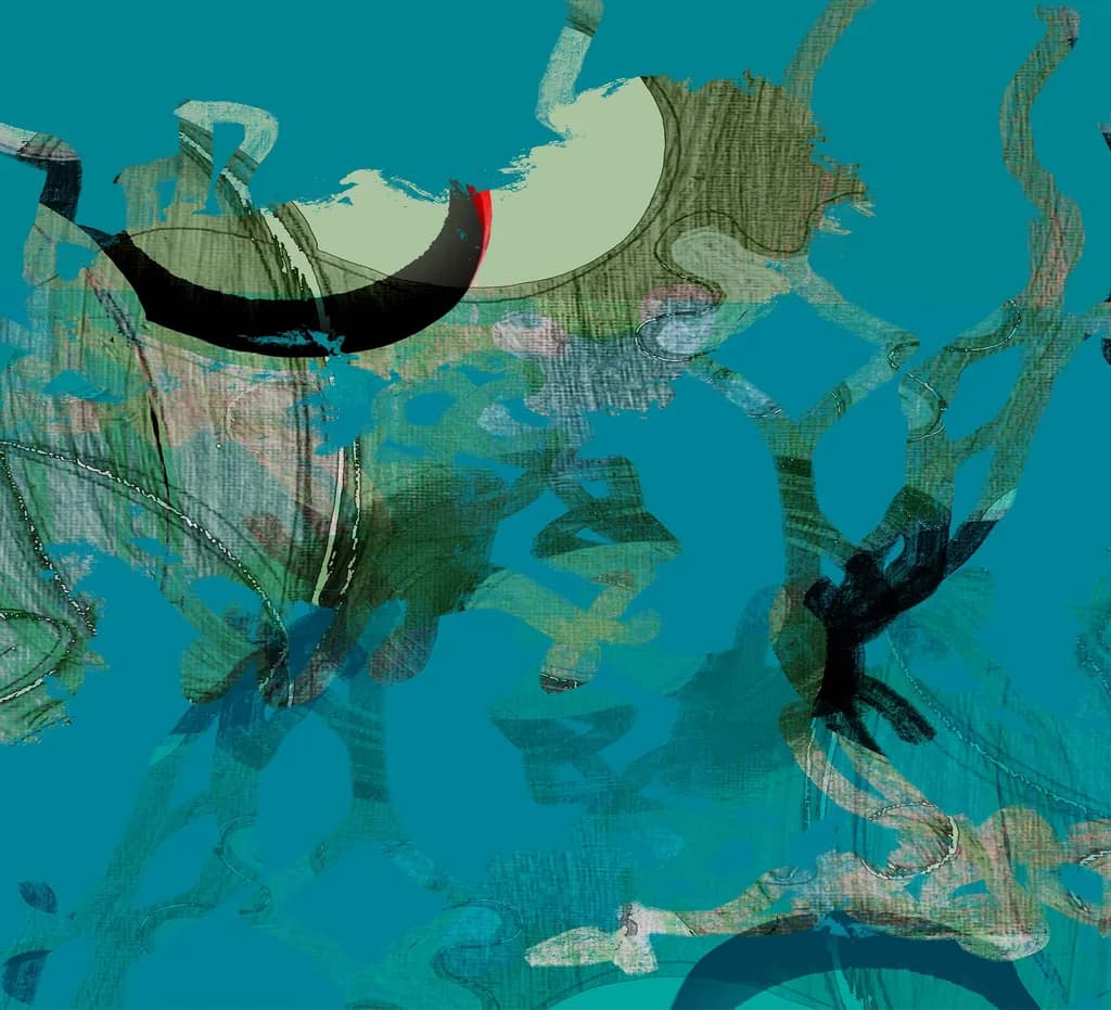 Whispers of Color: An Abstract Journey Through Turquoise Tides