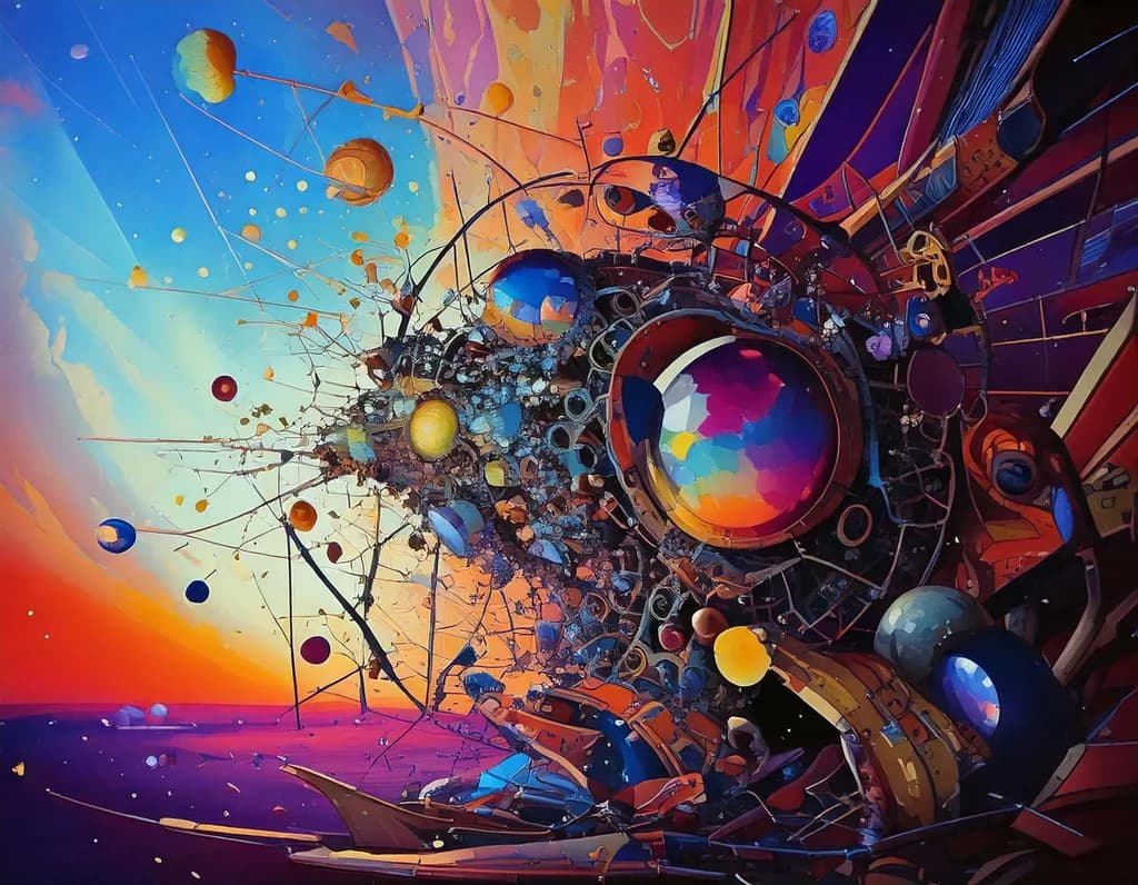 Cosmic Odyssey: A Vibrant Exploration of Imagination and Abstract Artistry