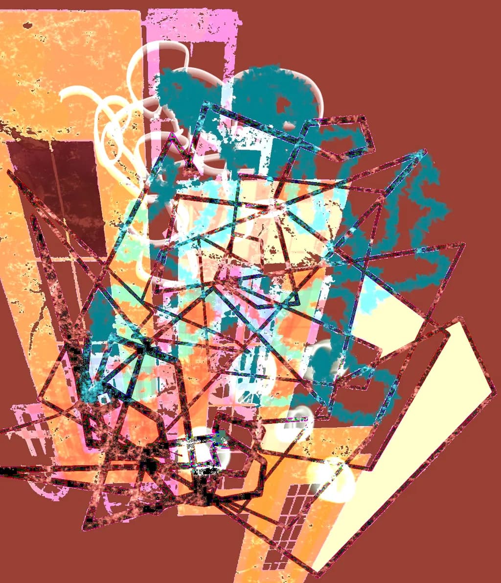 Vibrant Chaos: An Abstract Journey Through Geometric Layers