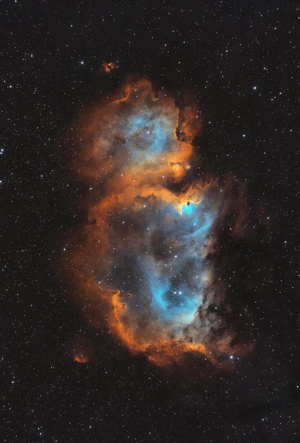 Soul Nebula in Hubble palette