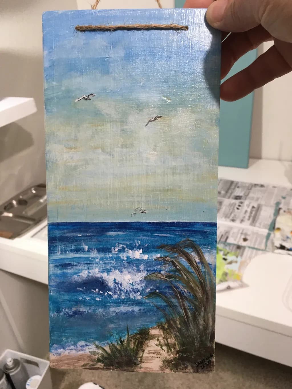Serenity by the Shore: A Tranquil Coastal Landscape with Gentle Waves and Seagulls