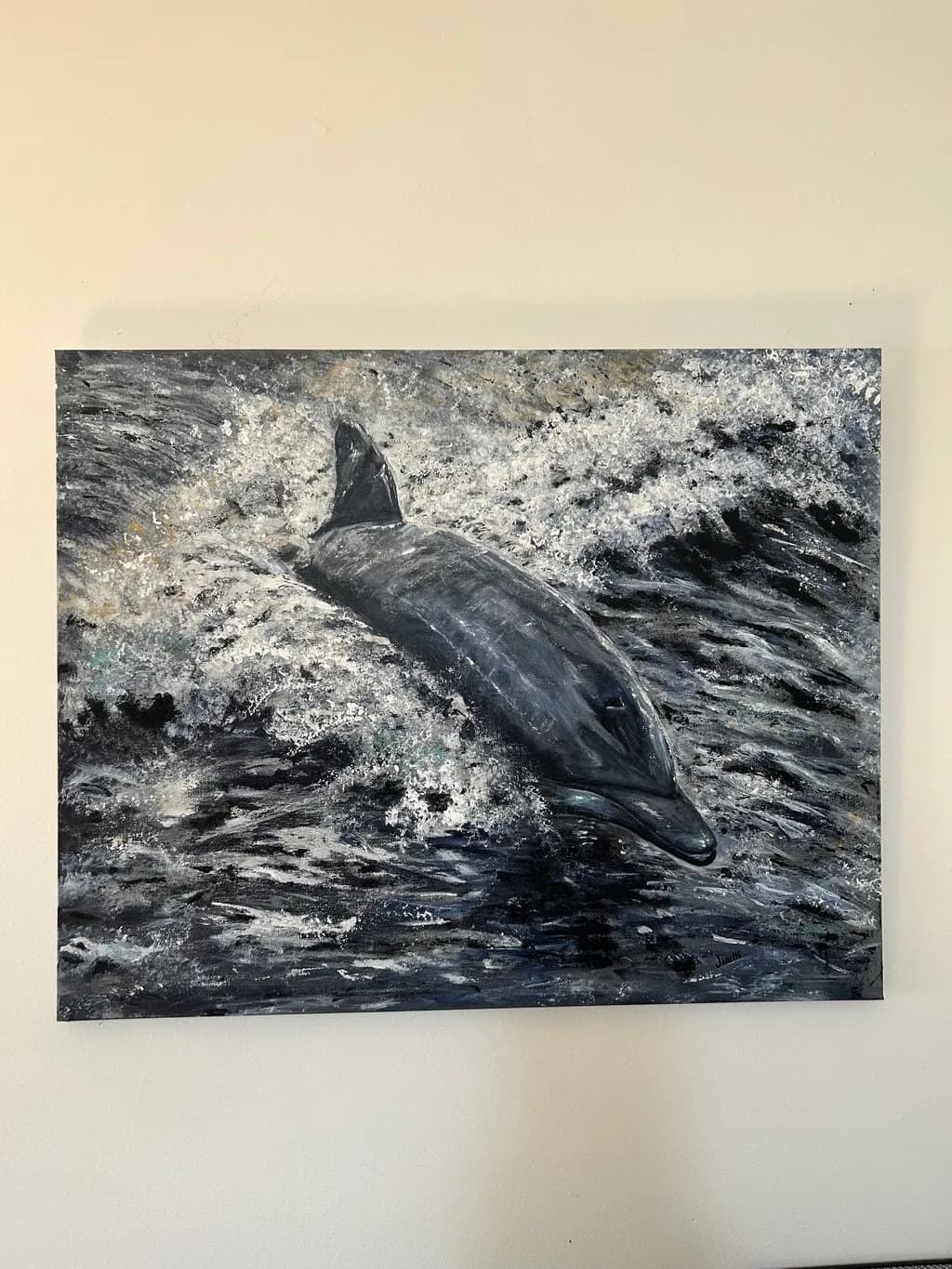 Dancing Waves: An Abstract Journey with Dolphins in Motion