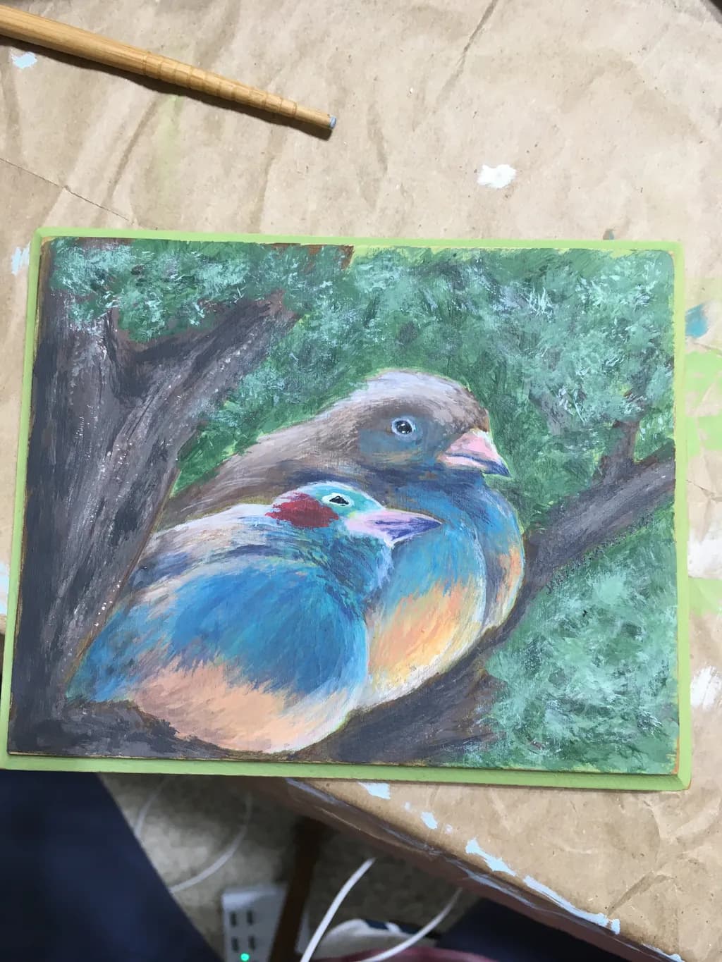 Whispers of Color: Two Birds Nestled in Nature's Embrace