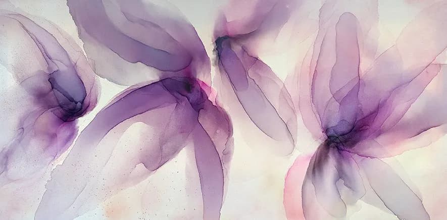 Whispers of Lavender: Ethereal Floral Dance in Watercolor Elegance