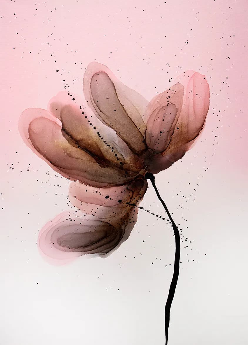 Whispers of Bloom: A Delicate Dance of Color and Form in Abstract Floral Art