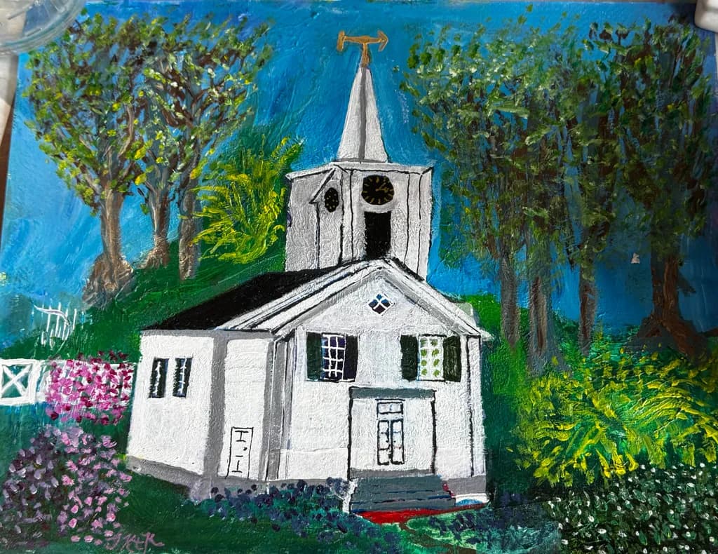 White Church in Bloom