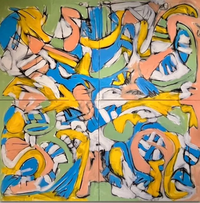 Vibrant Chaos: An Abstract Journey Through Color and Form