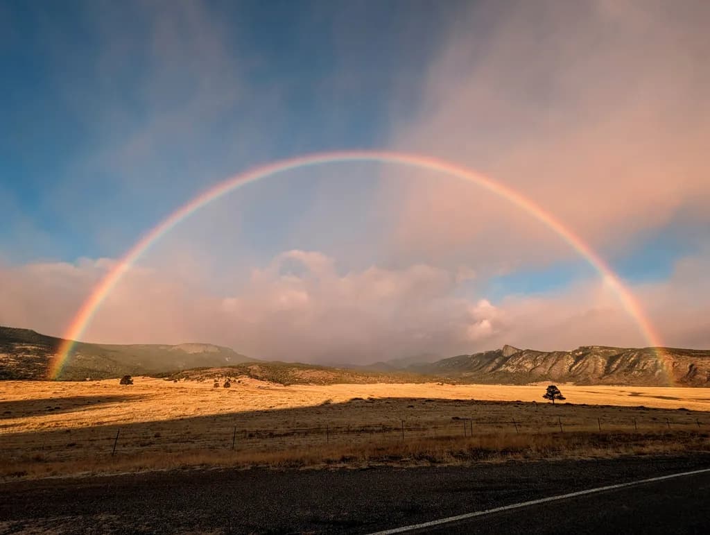 Whispers of Color: A Serene Rainbow Over Golden Fields