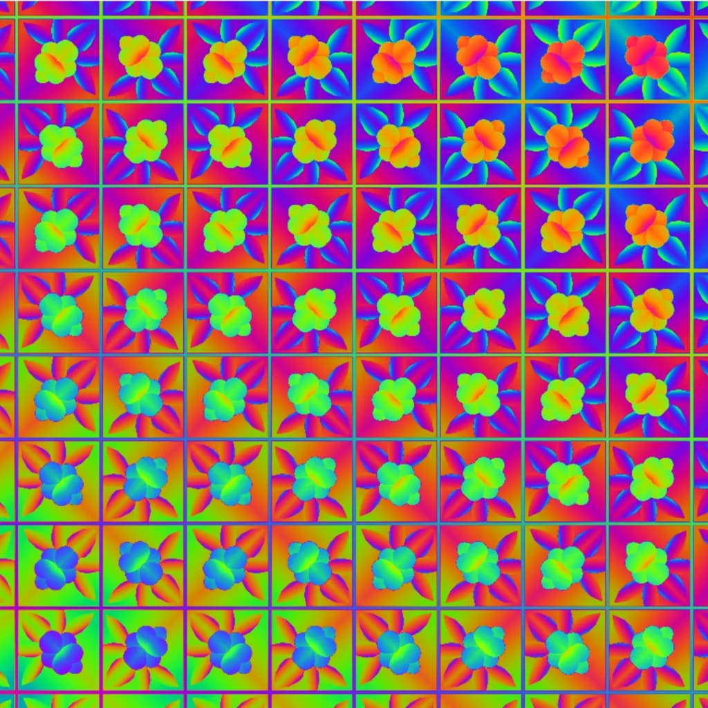 Prismatic Blossoms Grid