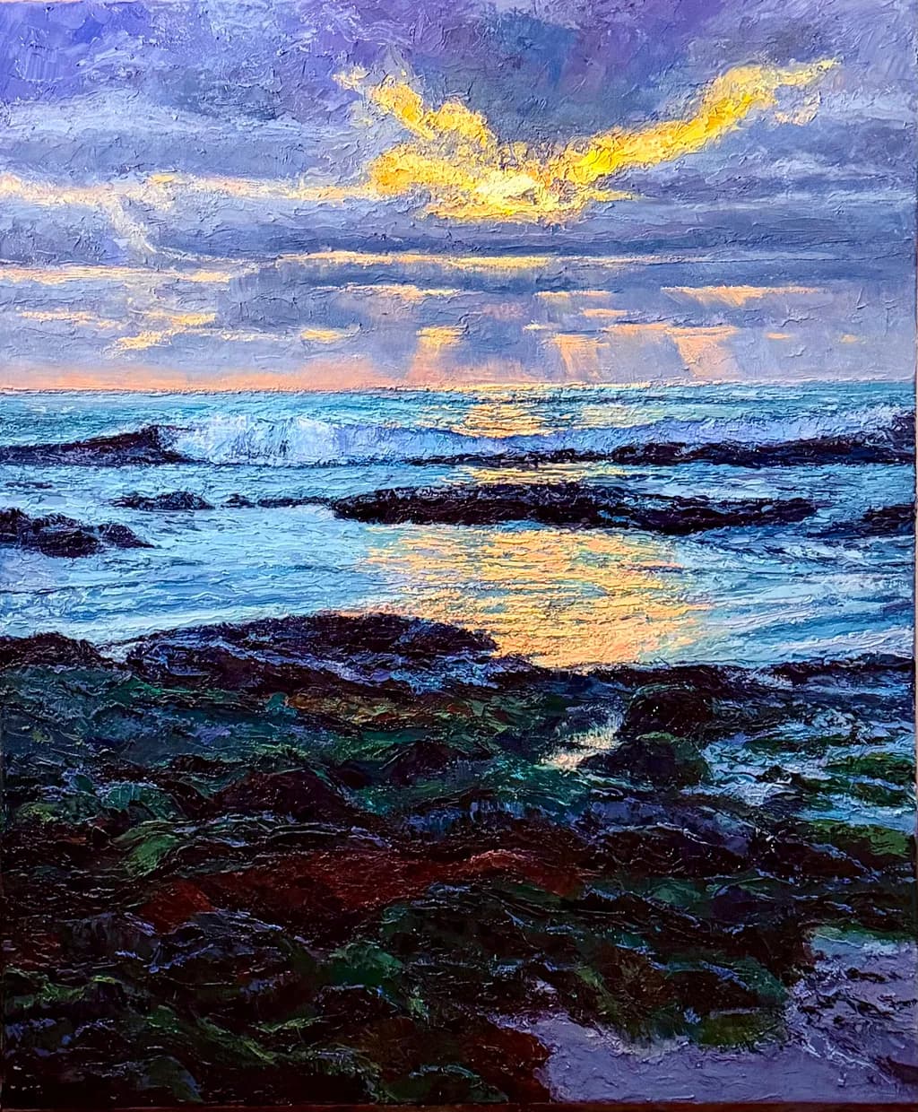 8. Celestial Veil: Sunbeams Piercing a Quiet Sea
