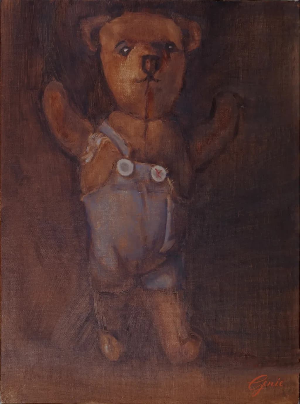 Whimsical Embrace: The Nostalgic Teddy Bear in Overalls