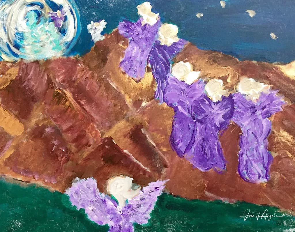 Celestial Harmony: Angels in a Dreamscape of Color and Light